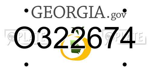 O322674 Georgia License Plate