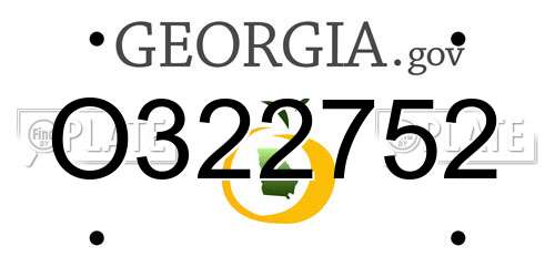 O322752 Georgia License Plate