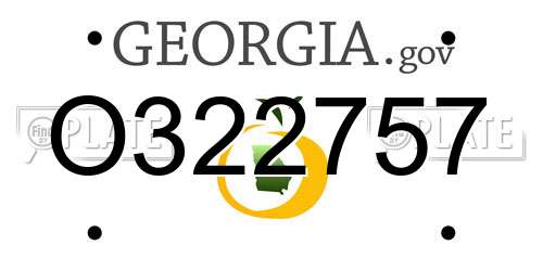 O322757 Georgia License Plate