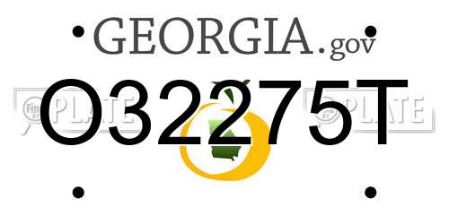 O32275T Georgia License Plate