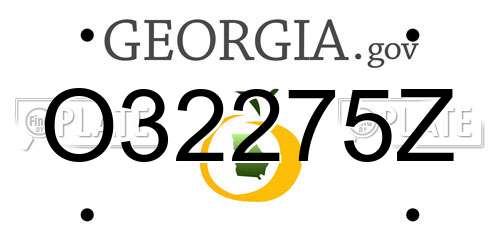 O32275Z Georgia License Plate