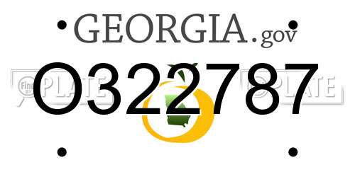 O322787 Georgia License Plate