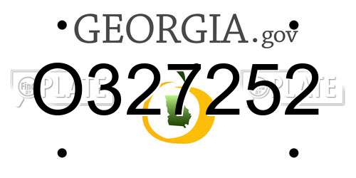 O327252 Georgia License Plate
