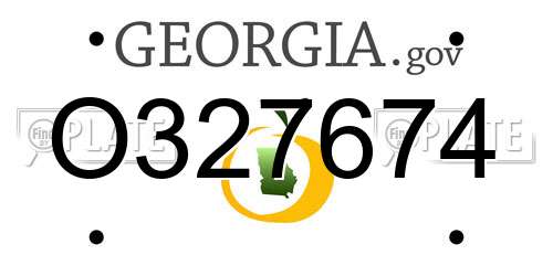 O327674 Georgia License Plate