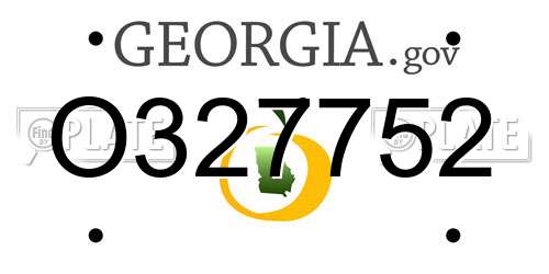 O327752 Georgia License Plate