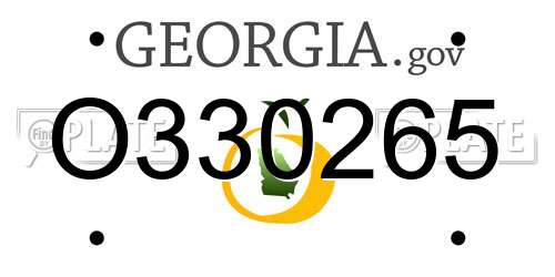O330265 Georgia License Plate