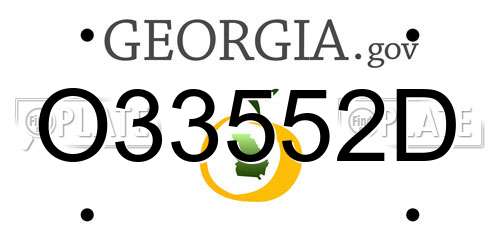O33552D Georgia License Plate