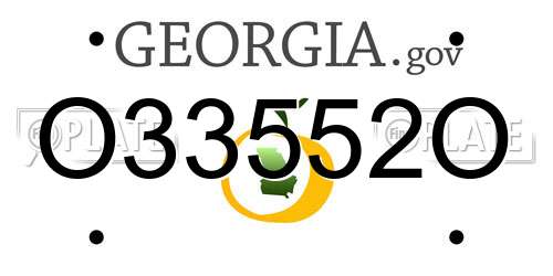 O33552O Georgia License Plate