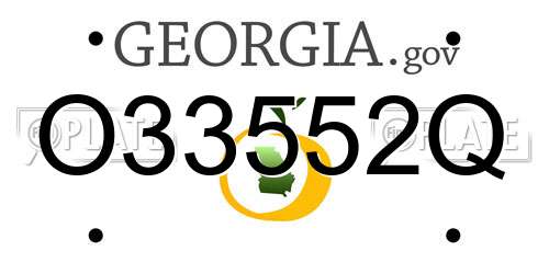 O33552Q Georgia License Plate