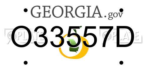 O33557D Georgia License Plate