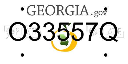 O33557Q Georgia License Plate