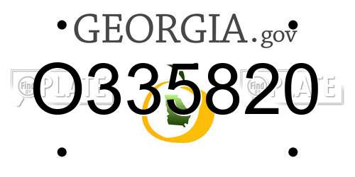 O335820 Georgia License Plate