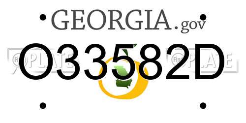 O33582D Georgia License Plate