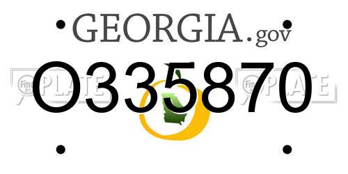 O335870 Georgia License Plate
