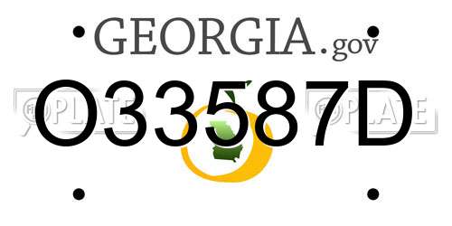 O33587D Georgia License Plate