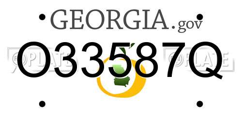 O33587Q Georgia License Plate