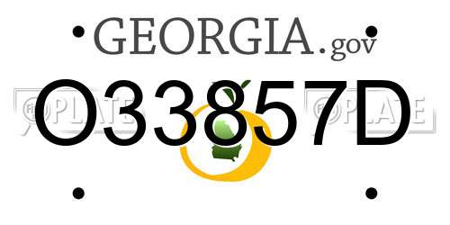 O33857D Georgia License Plate