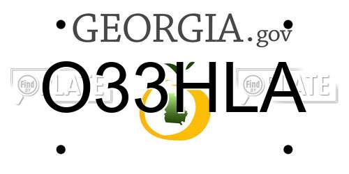 O33HLA Georgia License Plate