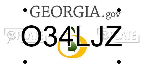 O34LJZ Georgia License Plate