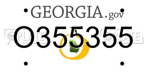 O355355 Georgia License Plate