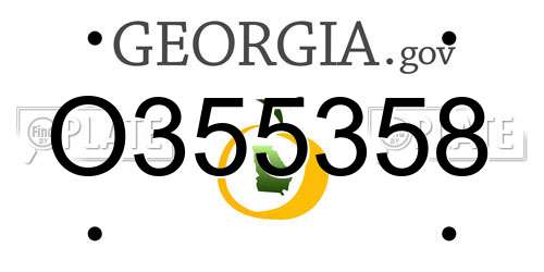 O355358 Georgia License Plate
