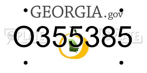 O355385 Georgia License Plate