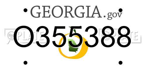 O355388 Georgia License Plate