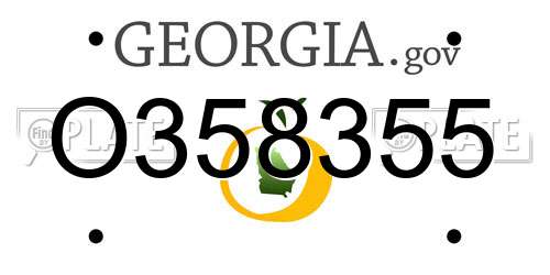O358355 Georgia License Plate