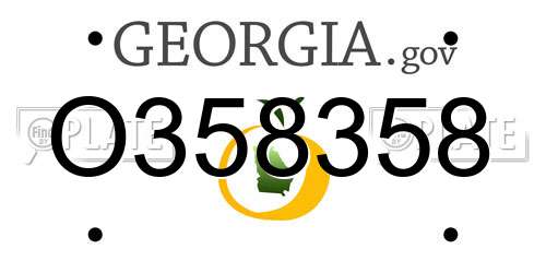 O358358 Georgia License Plate