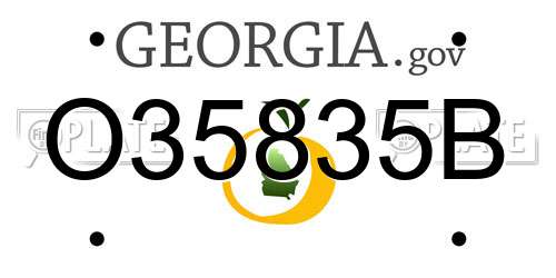 O35835B Georgia License Plate