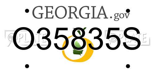 O35835S Georgia License Plate