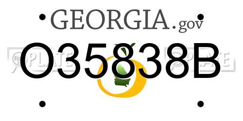 O35838B Georgia License Plate