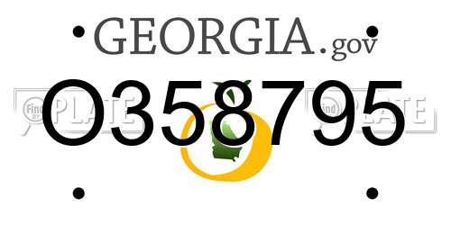 O358795 Georgia License Plate