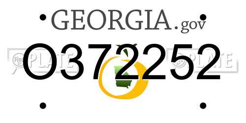 O372252 Georgia License Plate