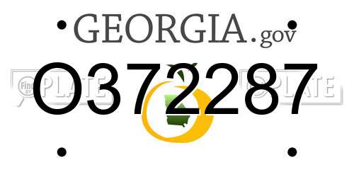 O372287 Georgia License Plate