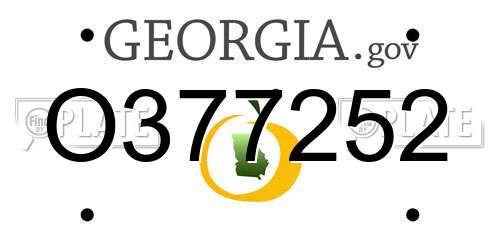 O377252 Georgia License Plate