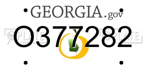 O377282 Georgia License Plate