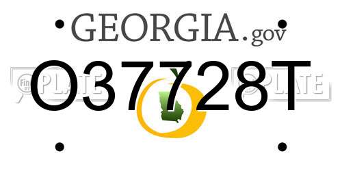 O37728T Georgia License Plate
