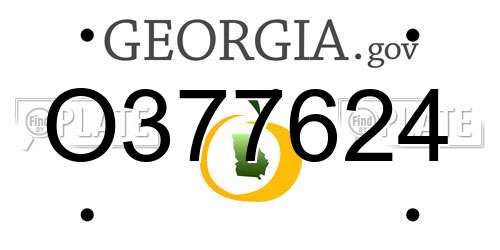 O377624 Georgia License Plate