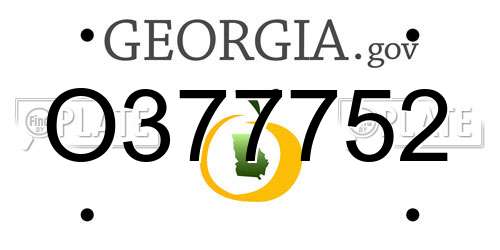 O377752 Georgia License Plate