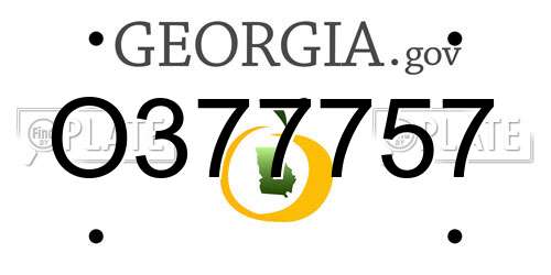 O377757 Georgia License Plate