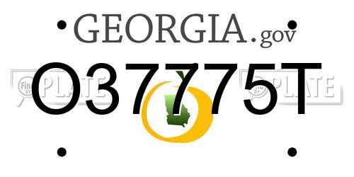 O37775T Georgia License Plate