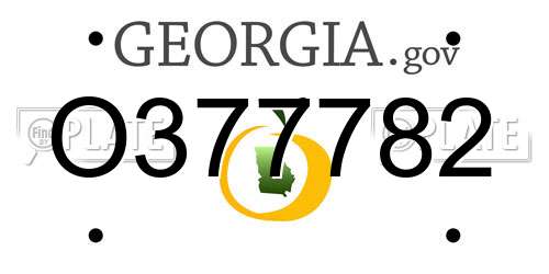 O377782 Georgia License Plate