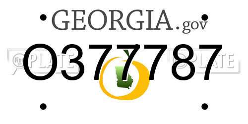 O377787 Georgia License Plate