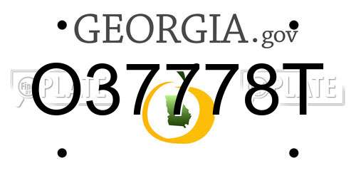 O37778T Georgia License Plate