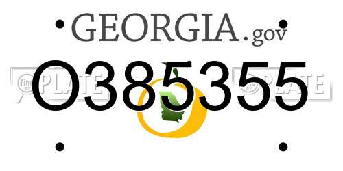 O385355 Georgia License Plate
