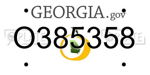O385358 Georgia License Plate