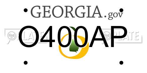 O400AP Georgia License Plate