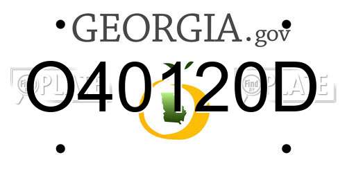 O40120D Georgia License Plate