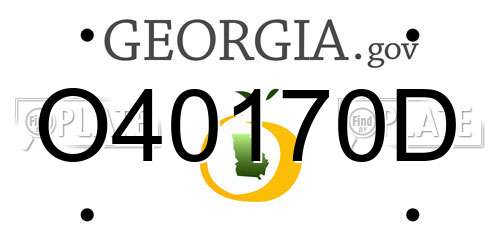 O40170D Georgia License Plate